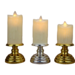 3PCS LED CANDLE LIGHT SET-6.5X7/6.5X9/6.5X11
