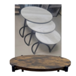 3PCS ROUND NESTING TABLE SET-BLACK-565X565X600MM