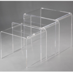 3 PCS ACRYLIC NESTING TABLE SET-350*295*405/395*295*440/445*295*455