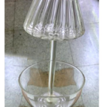 GLASS CANDLE HOLDER 2-LAYER DECORATION