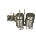 2-PCS GLASS BOTTLE W/COATING W/METAL STAND SET