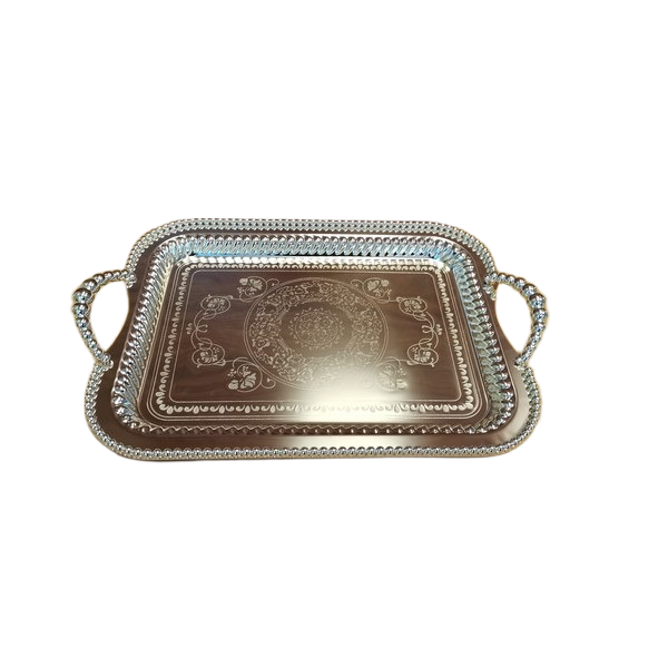 Rectangular Service Tray - Silver