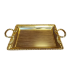 Metal Tray with Handle - Gold