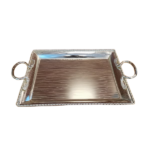 Metal Tray with Handle - Silver