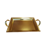 Metal Tray with Handle - Gold