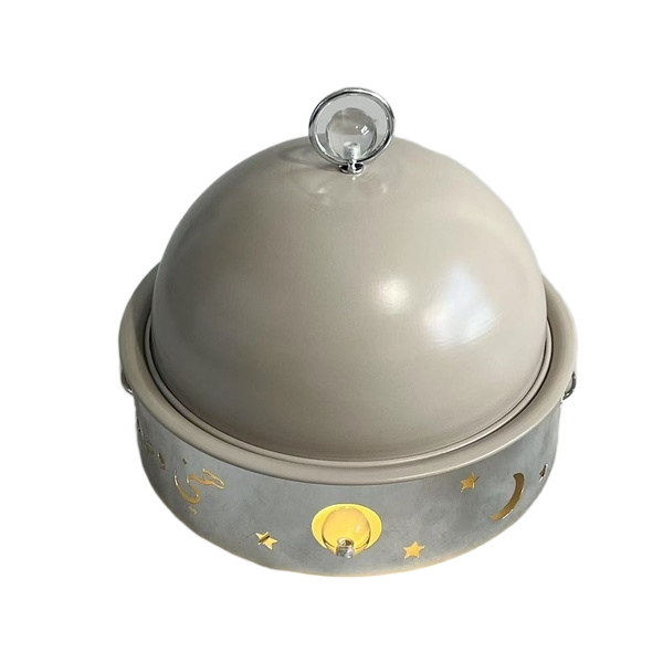 1012480000054 Ramadan Round Cake Tray with Lid - 27 x 27 x 23 - Size 27 x 27 x 23 cm