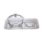 ACRYLIC DATE BOWL WITH TRAY SET-CLEAR-SMALL