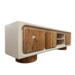 WHITE WOODEN TV STAND- MEU- 55*40*180 CM- 84-MARCO