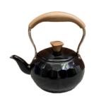 BLACK KETTLE WITH WOODEN HANDLE-2LTR