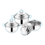 Stainless Steel 3 pcs Cookware Set - (16/18/20) cm
