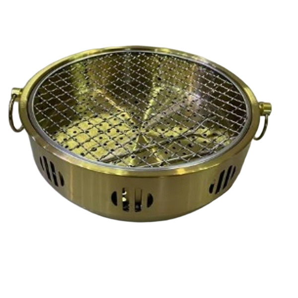 Round Stainless Steel Barbeque Grill - 17 cm