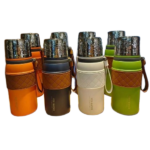 STEEL SPORT THERMOS CUP W/LEATHER COVER-700ML-MIX