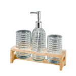 3PCS GLASS SOAP DISPENSER SET