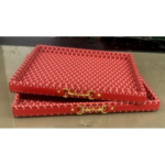LEATHER TRAY-50X40X4CM