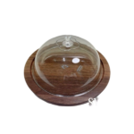 ROUND WOODEN CAKE TRAY W/LID-28X28X12CM