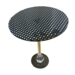 ACRYLIC ROUND TEA TABLE-34X57-BLACK