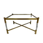METAL+GLASS ROUND TEA TABLE-60X45CM