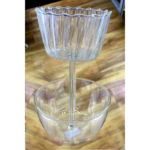 GLASS CANDLE HOLDER 2-LAYER DECORATION