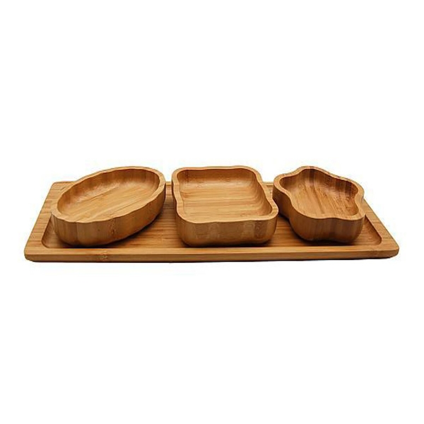 2049228020011 BAMBOO TRAY 4PCS SET - Image 1