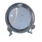 STEEL ROUND SERVING TRAY-SILVER