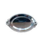 STEEL OVAL SERVING TRAY-SILVER