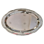 STEEL OVAL SERVING TRAY-SILVER