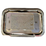 STEEL RECT.SERVING TRAY-SILVER