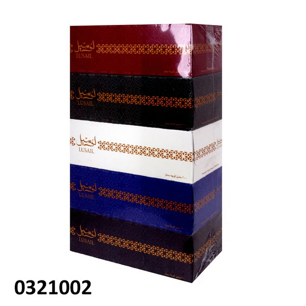 2734225310002 LUSAIL FACIAL TISSUE 200 SHEETS 2PLY-230X200MM-5 COLOR BOX/BUNDLE - Image 1