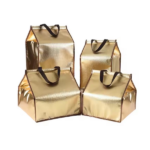 80GSM Non Woven with Gold Laminated Insulated Bag - 25 x 33.5 x 17 cm