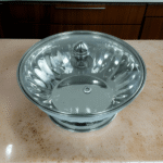 S/STEEL AFISTO DISH W/GLASS LID-22CM
