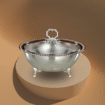 ALMARJAN DATE BOWL W/COVER-FULL SILVER