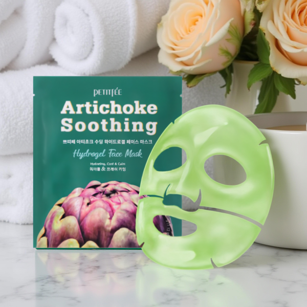 1987238170013 PETITFEE ARTICHOKE SOOTHING HYDROGEL FACE MASK-1EA - Image 1