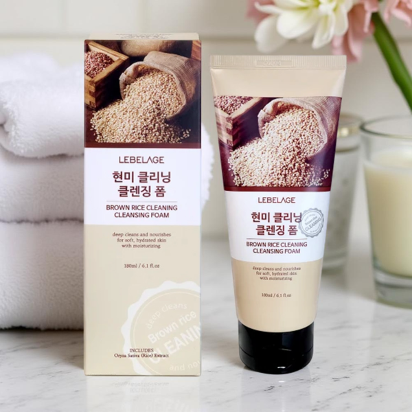1987238410359 LEBELAGE BROWN RICE CLEANING CLEANSING FOAM-180ML - Image 1
