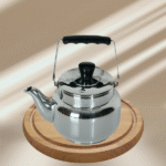 S/S 1L-ROUND BLACK HANDLE KETTLE
