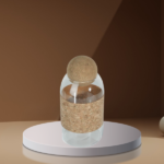 GLASS JAR W/BALL COVER