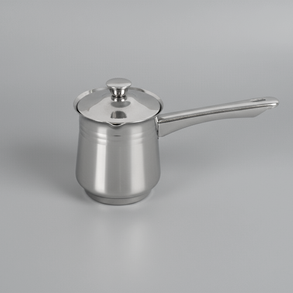1704228080256 S/STEEL SINGLE MILK POT W/LID-360ML-1X2 - Image 1