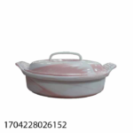 CERAMIC OVAL TRAY W/COVER-29.5X20X10-L-052