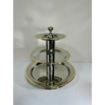3 LAYER S/STEEL SWEET STAND-GOLD-35/45/55CM