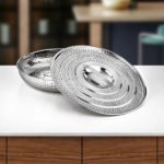 S/STEEL BREAD TRAY W/COVER-36CM - H24M2