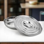 S/STEEL BREAD TRAY W/COVER-40CM - H24M2