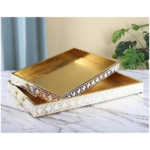 WOODEN TRAY GOLDEN-L
