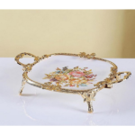 CERAMIC FRUIT TRAY W/HANDLE-25X25