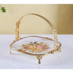 CERAMIC FRUIT TRAY W/HANDLE-30X30