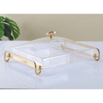 ACRYLIC PARTITION CANDY BOX W/COVER-38.5X27.5X12