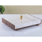 ACRYLIC+WOODEN PARTITION CANDY BOX W/COVER-40X31.5X7