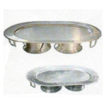 ALUMINIUM OVAL TRAY W/DOUBLE STAND -80