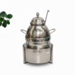 S/STEEL JARRA PHOOL WITH STAND AND SPOON-1.5L-SILVER