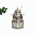 S/STEEL JARRA PHOOL WITH STAND AND SPOON-1L-SILVER