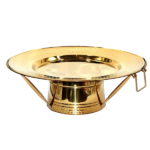 S/STEEL ROUND TRAY W/STAND-GOLD-65CM