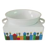 METAL ROUND BOWL W/STAND -24.5X18X11